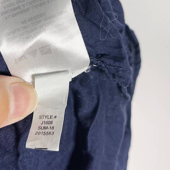 J Crew Size 00 Navy Blue All Over Eyelet Lace Knee Length Dress Sleeveless - Picture 10 of 11